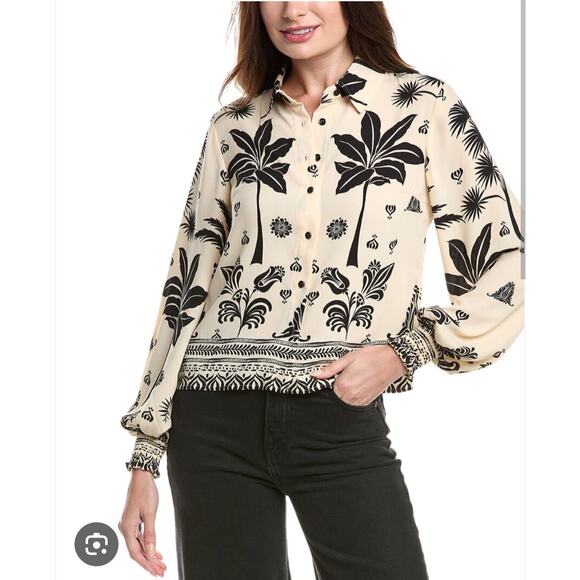 CABI XL Marrakash Button-Up Collared Blouse - Picture 1 of 7